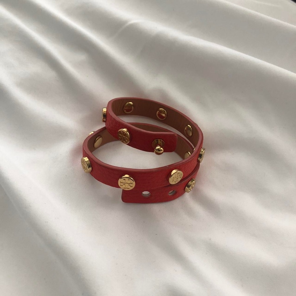 Tory Burch Double Wrap Logo Stud Bracelet